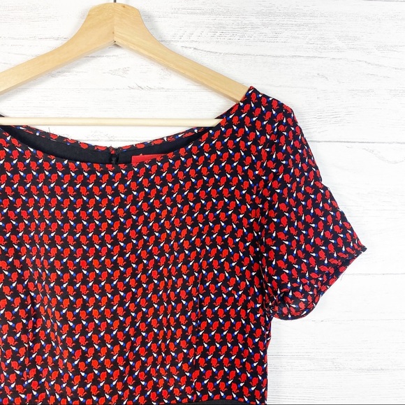 Maeve NWT Amici Red Bunny Print Colorblock Dress - Picture 6 of 13